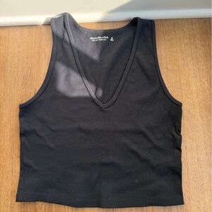 Abercrombie & Fitch Black Ribbed Tank Top